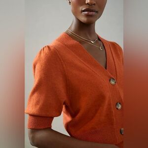 Anthropologie Callahan Burnt Orange Cardigan Sweater